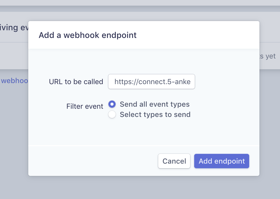 Add the url https://connect.5-anker.com/webhook/stripe for all events